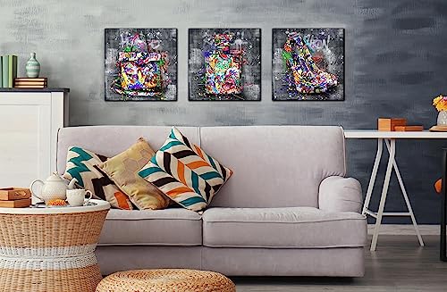 Cirabky Handbag Designer Wall-Art For Living Room - Perfume Graffiti Wall Art - High Heels Fashion Wall Art 3 Piece Pictures Ready To Hang Size 20" X 20" #TOP2