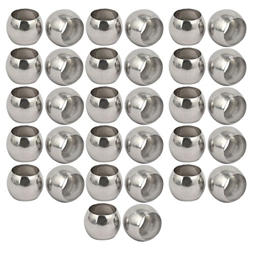 Aexit 26mmx19.5mm 201 Construction Hardware Stainless Steel Hollow Ball Silver Tone 32pcs for Handrail Post Model:73as533qo430