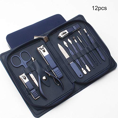 Juego de cortaúñas Kit de cortaúñas de 7 a 18 Uds., juego profesional de manicura, tijeras for cutículas de acero inoxidable, empujadores, herramientas de recorte de pedicura Herramientas de pedicura