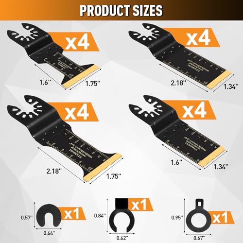 Aocoom BDJP-01 16 Pcs Titanium Oscillating Saw Blades For Metal Cutting - Universal Multitool Blades For Hard Materials, Metal, Nails, Wood thumb #3