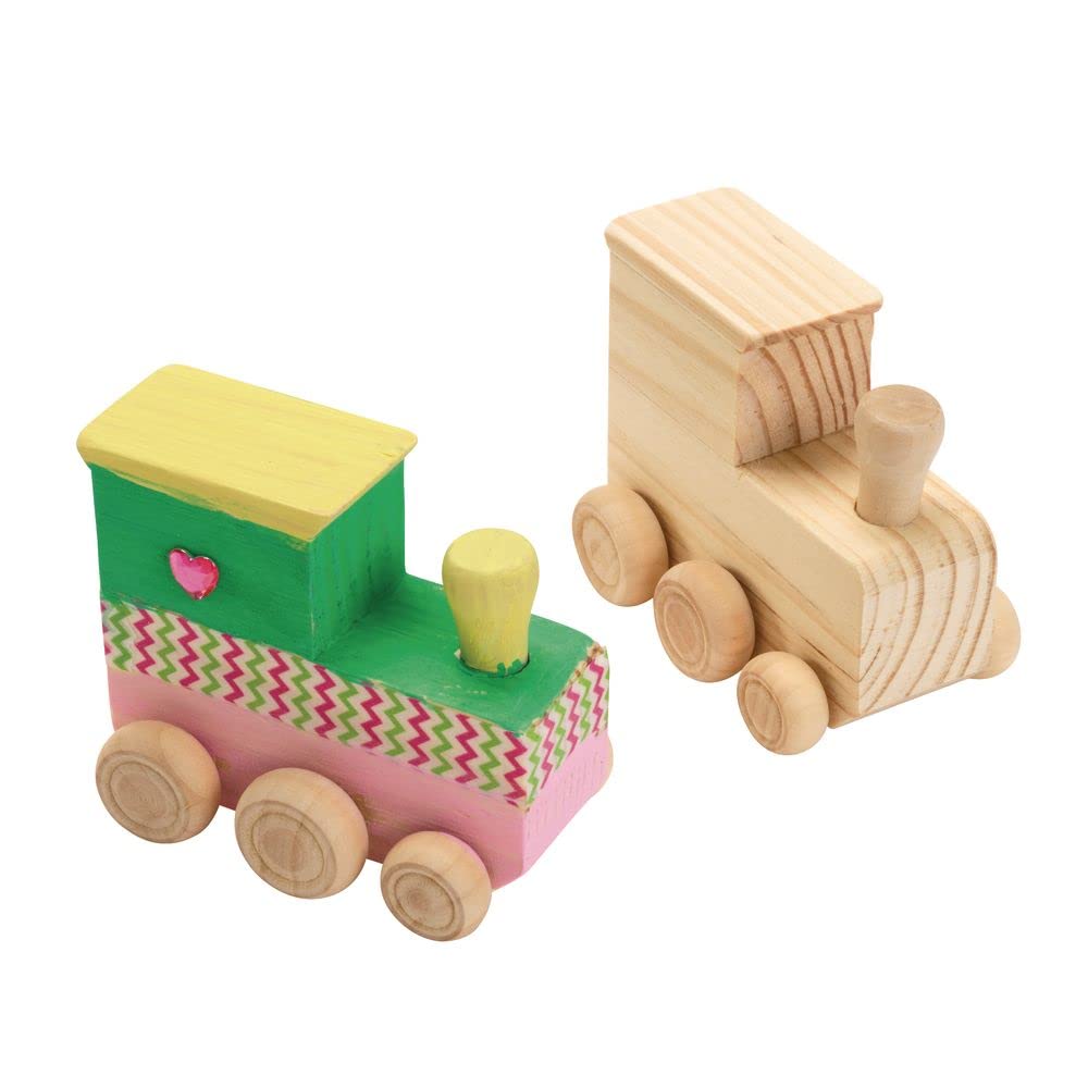 Colorations(r) Decorate Your Own Wooden Trains, Set of 6, Craft for Kids & Fun Home Activities, Create Unique & Personal Designs, Fun Kids Craft Project, Individually Packaged, Craft & Enjoy! - Image 7