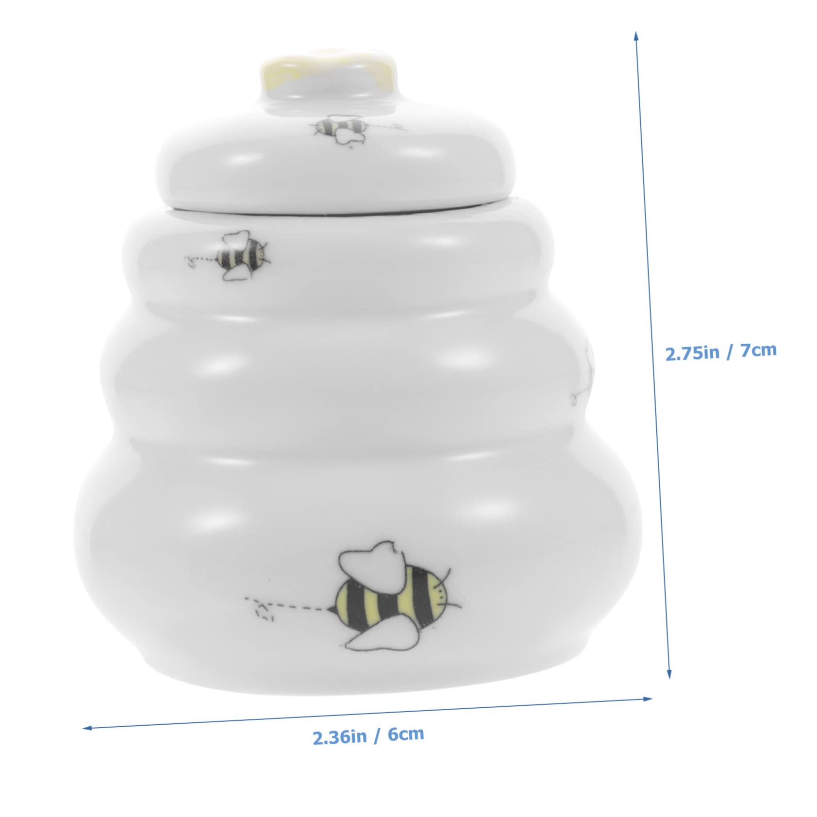 GRIRIW Honey Storage Jar Lids Ceramic Honey Pot 120ml for Home and Restaurant