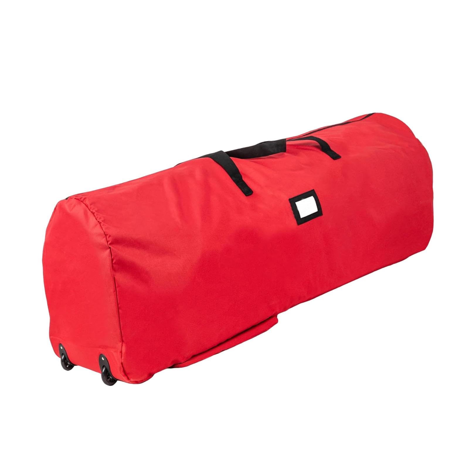 Sac de Rangement Arbre de Noël avec Roues et Poignées Protection Complète par Fermeture Zippée Tissu Oxford Résistant Adapté Au Transport et Au Stocka, Rouge 122x38x51cm