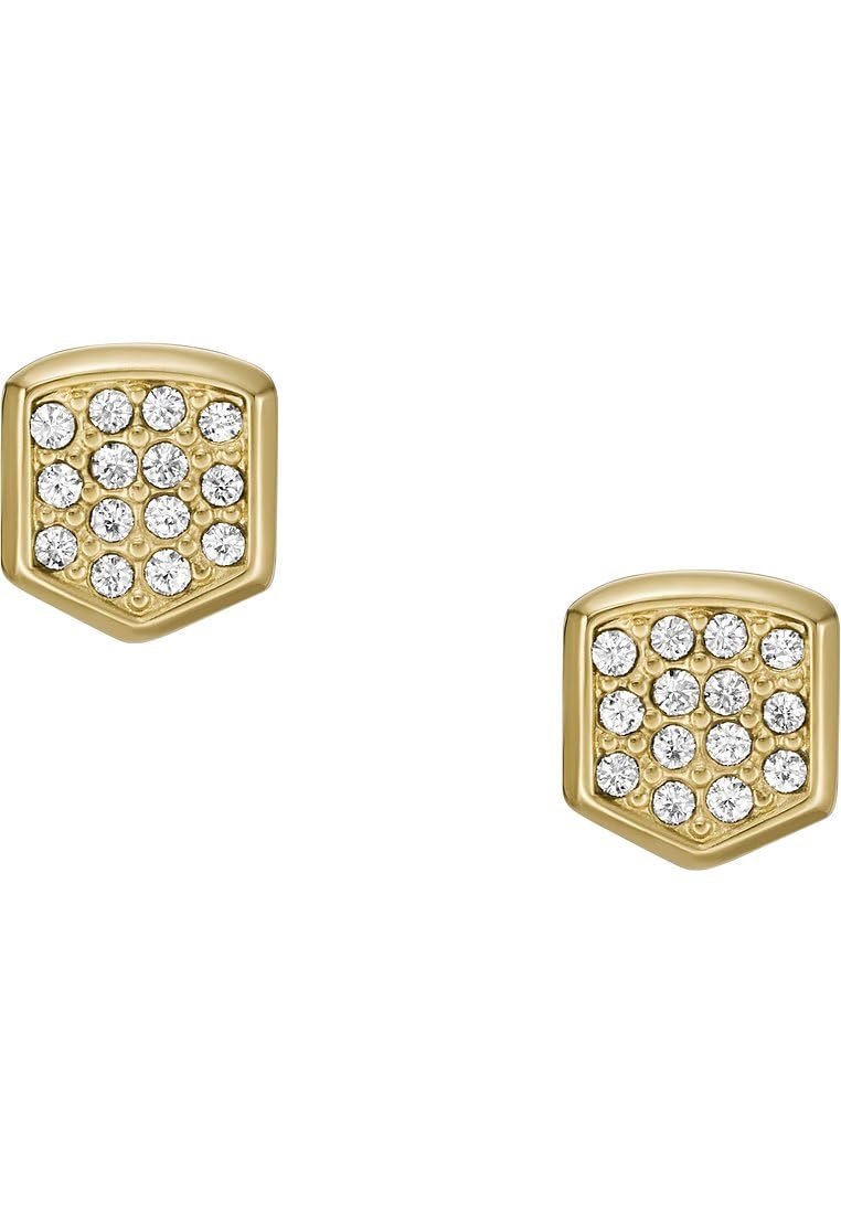 Fossil Damen Ohrringe aus goldfarbenem Edelstahl mit Pfosten-/Bolzenverschluss