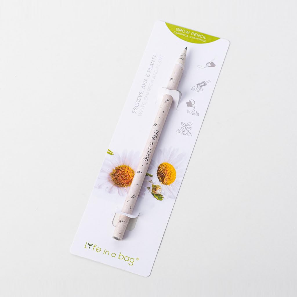 Plantable Pencil | Recycled Paper Pencil & Seeds | A Sustainable and Fun Gift | The More You Write, the More Life You Give (Beige)