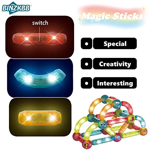 Binzkbb Magnetic Building Blocks,Large 3D Magnets Stem Educational Construction Toys,Sensory Montessori Preschool Building Sticks Kids Blocks Kit For Ages 3 4 5 6 Year Old Boys Girls Toddlers Gifts #TOP2