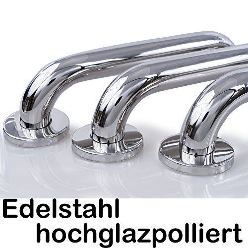 Haltegriff Griffstange 300 mm Ø 30 mm EDELSTAHL CHROM HOCHGLANZPOLIERT rostfrei Badewannengriff Wandgriff Duschgriff Handgriff