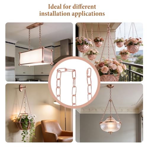 Image of Chandelier Chain 6 /10 /15 Feet SANGLE SOPFFY Light Fixture Chain for Chandelier or Swag Light Fixtures,Lighting Chain Extension with Link Locks, Plant Hanging Chain(Gold, 6 Feet)