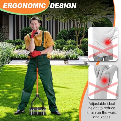 Herramienta manual para airear césped con 15 púas de acero miniatura 5