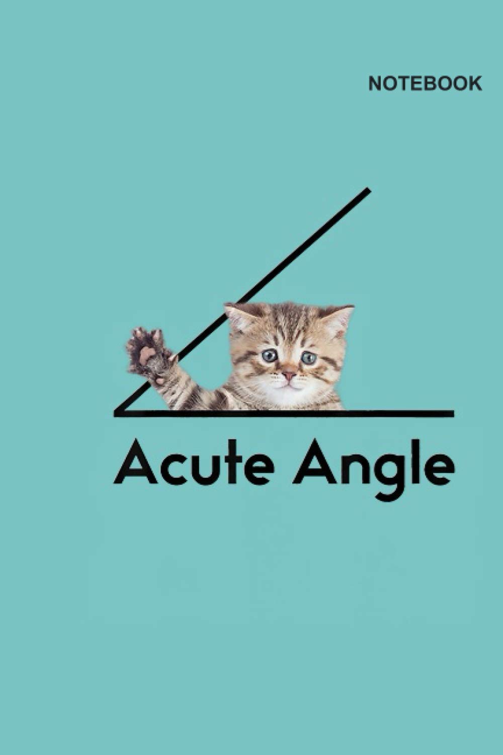 Acute Angle Cat Notebook Cover: 6 x 9 inches, Classic Lined pages, 110 Pages.