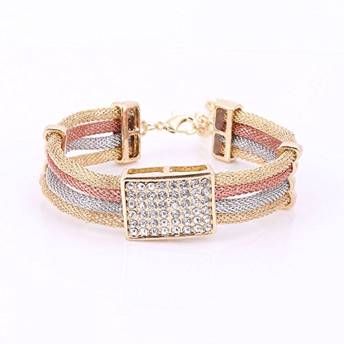 Wedding Crystal 3 Color Necklace African Beads Bridal Ring Bracelet Earrings Jewelry Sets #TOP4