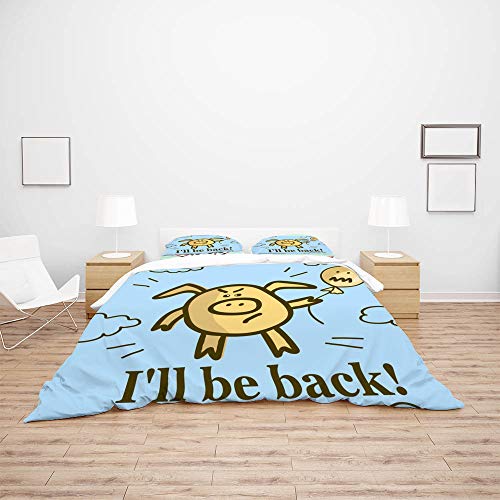 Housse de couette microfibres souple CHEHONG parure lit double confortable - 4
