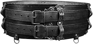 Lot De 2 Ceintures Y2K En Cuir PU, Design Vintage Gothique Punk Avec