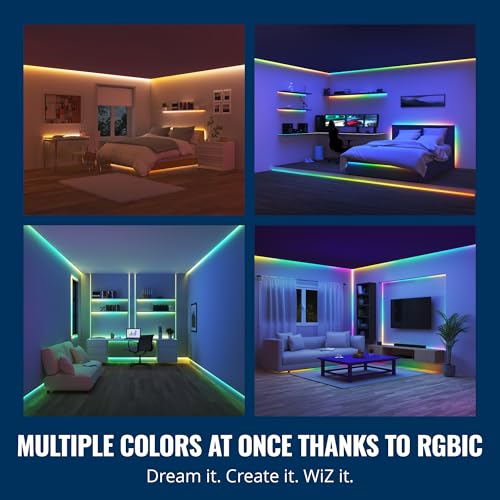 Image of WiZ Connected 65.6 ft LED Light Strip For Your Smart Home - Flowing Multicolor LED, Color-Changing, Cuttable - Voice /App Control - 2 Rolls