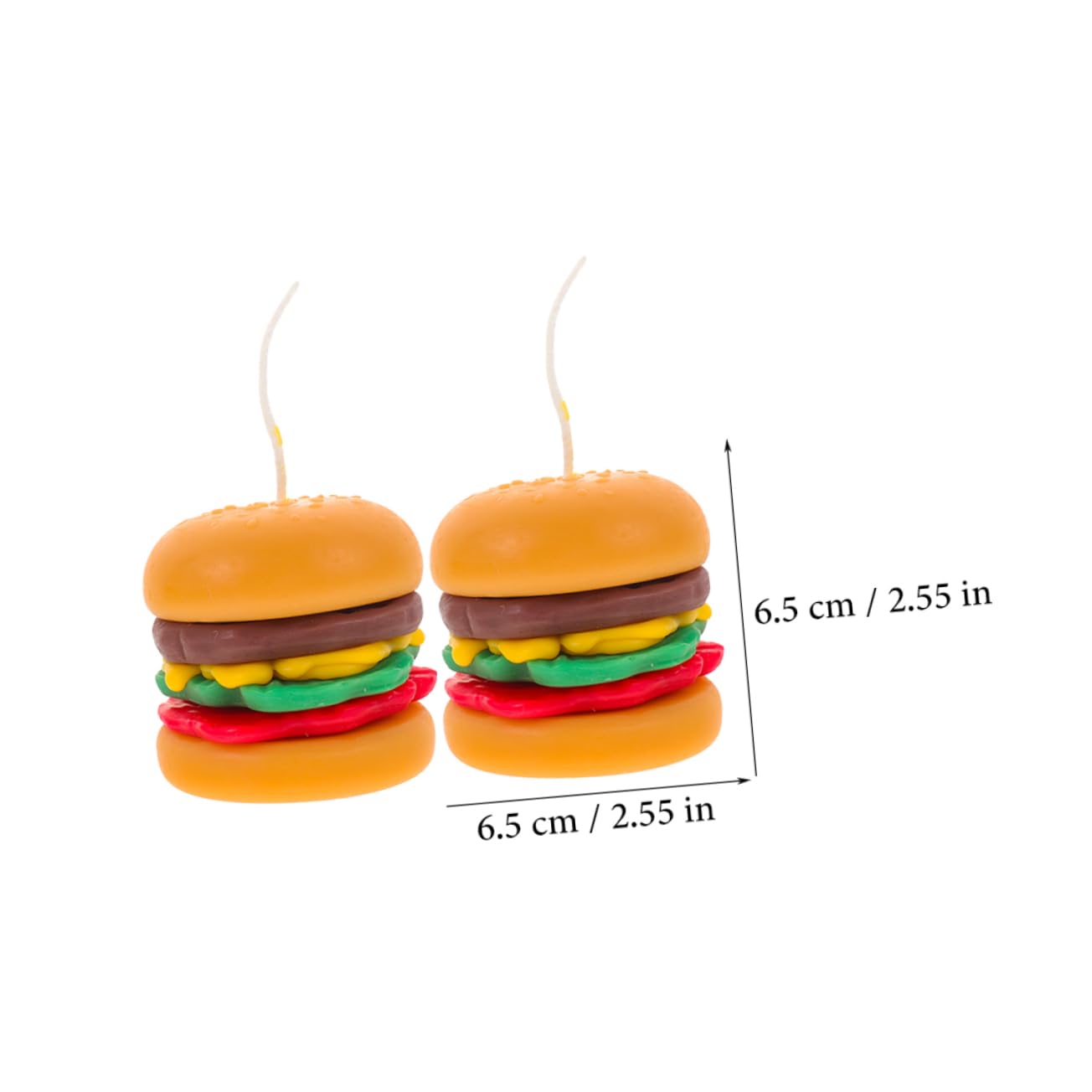 Burgerförmige Duftkerzen 2 Stück aus Wachs als Schreibtischdekoration