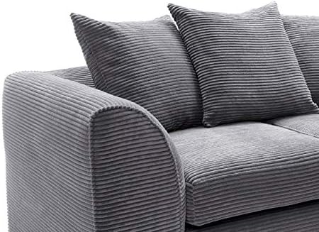 Abakus Direct Jumbo Full Cord 2 Seater in Grey