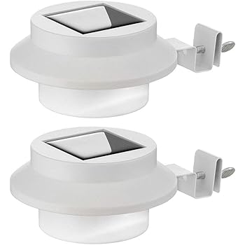2x Led Solar Dachrinnen Leuchten Weiss Garagen Lampen Aussen Garten Zaun Beleuchtung Amazon De Beleuchtung