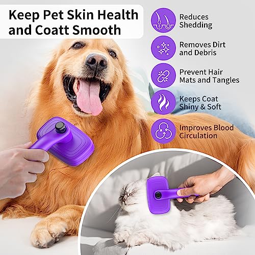 Self-Cleaning-Slicker-Brush-for-Shedding-Grooming-Long-Short-Haired-Dogs-Cats-Pets-Retractable-Brush-with-Hair-Remover-Tool-in-Handle-Removes-Loose-Fur-Undercoat-Tangles-Hair-Purple