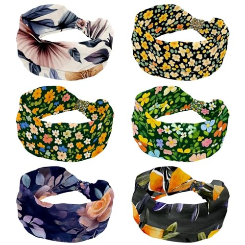 Lot de 6 bandeaux à fleurs pour femme pour retenir les cheveux avec style