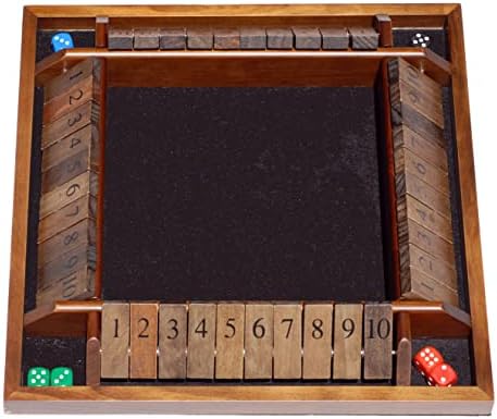 WE Games Shut the Box Game Wooden Board Games for Family Night, 14 In. 4 Player Bar Games Game Room, Math Games, for Board Game Table, Board Games for Adults and Family, Wooden Dice Games for Families