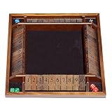 WE Games Shut the Box Game Wooden Board Games for Family Night, 14 In. 4 Player Bar Games Game Room,