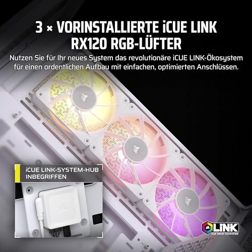 CORSAIR iCUE LINK 3500X RGB Mid-Tower ATX PC-Gehäuse – Gehärtetes Panorama-Glas – Reverse Connection Motherboard-Kompatibel… – Ansicht 4