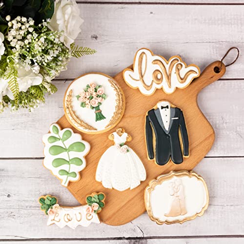 Flycalf Leaf Cookie Cutters With Plunger Stamps Holiday Pla Cake Shapes Baking Accessories Cutter Molds Gifts For Kids Decorative Party 3.5" Kitchen Cake Supplies #TOP4