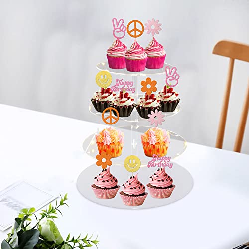 ZHUOWEISM 24-Piece Retro Hippie Cupcake Toppers #TOP22