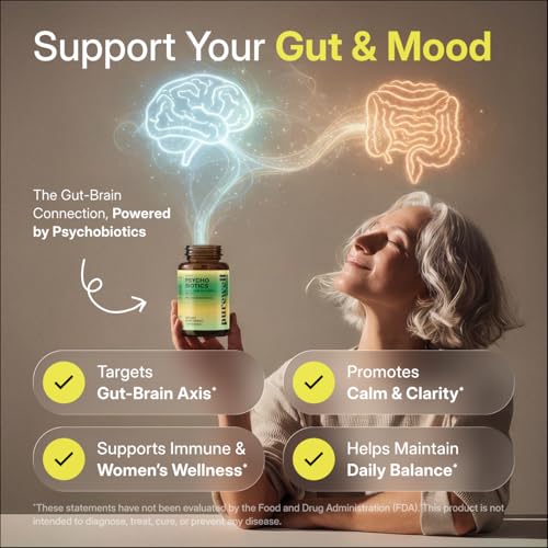 Image of Psychobiotics - 3-in-1 Probiotic for Gut & Mood Support - 120 Vegan Caps