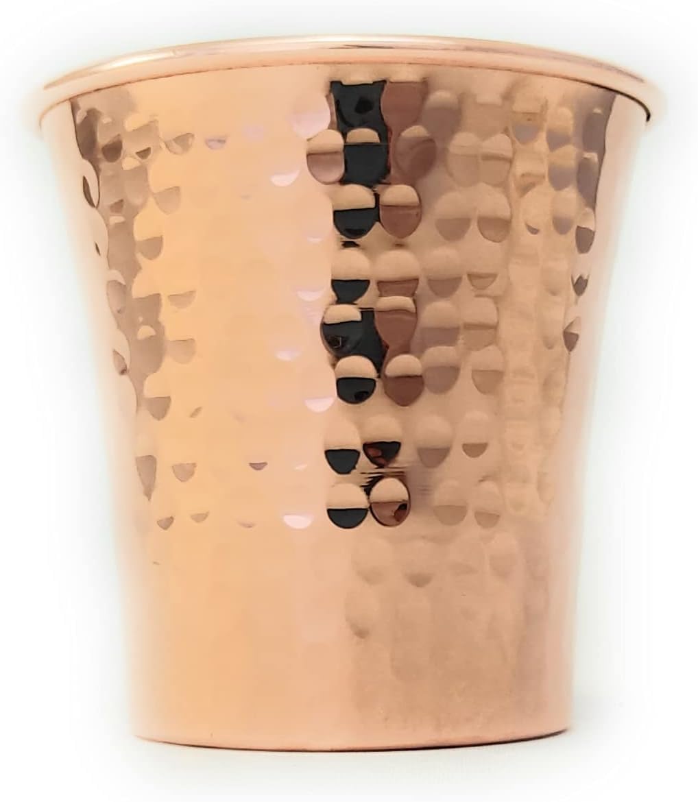 DEDE Copper - CC Serisi (15oz) - El Yapımı Süper Ağır İçecek Bardağı veya Servis Soğuk İçecekler ve Kokteyl Kupası, İçi Kalay Kaplı Saf Katı Bakır El Yapımı Bardak (Dövülmüş)