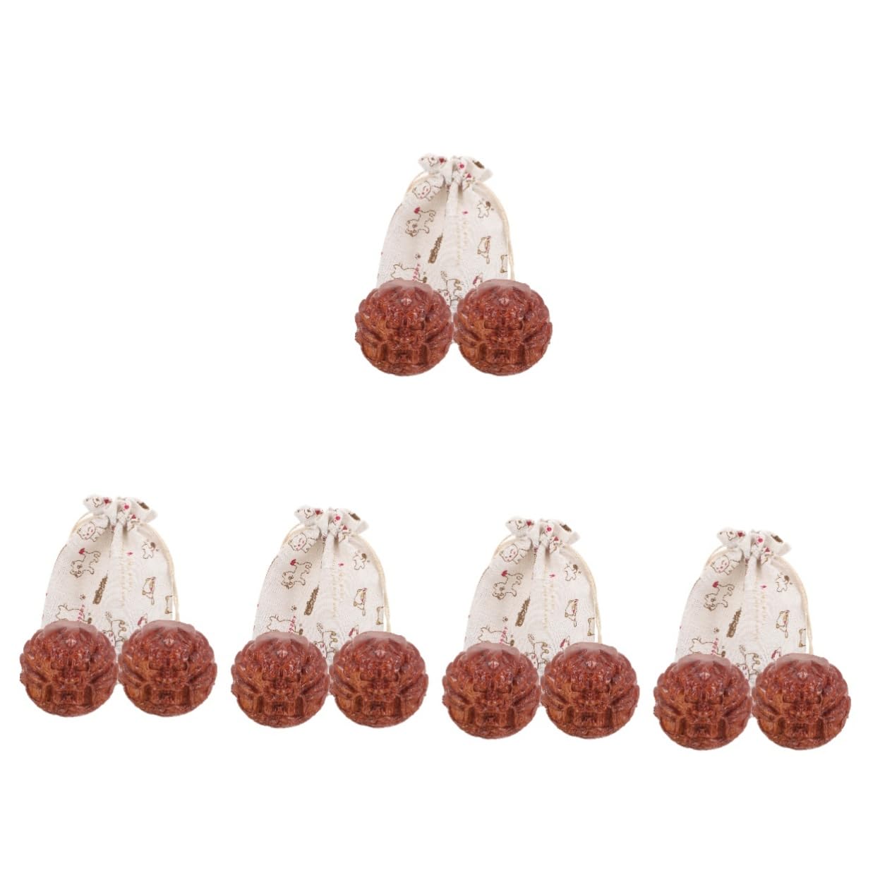 5 Paare Massagekugel fitnessball gymnastikballe handmassagegeräte Hand-Massageball für Stressabbau Fitnessstudio multifunktionale Massage Ö praktische Bälle Handfitnessbälle Holz