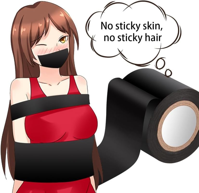 Accessories: Black Tape with A Width of 6cm, Perfect for Carnival Games and Role-Playing Games, Ideal for Fitness, Couple Gift - H11