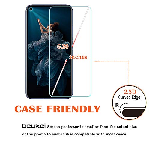 (3-Pack) Beukei For Huawei Honor 20 And Huawei Nova 5T Screen Protector Tempered Glass, Anti Scratch, Bubble Free #TOP3