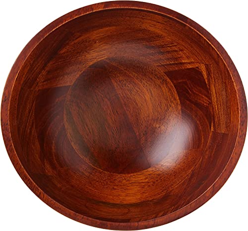 Lipper International Cherry Finished Wavy Rim Beechwood Serving Bowl for Fruits or Salads, Matte, Small, 7.5\" x 7.25\" x 3\", Single Bowl, 30.43Fl oz