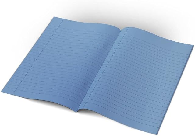 Blue A4 Lined Paper Exercise Books 48-Pages 10mm Note Books A4 Lined for Visual Stress Aid Dyslexia Tinted Paper Ideal for Classroom, Office