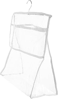 White TPU Bathroom Clothes Bag with Snap Button Wall Hanging | Style, Big Hook Hanger, Space Saving Organizer, Simple Storage Pouch for Bathroom Home Use
