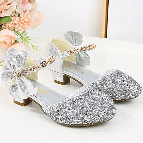 Girls Glitter Dress Shoes Mary Jane Flats Low Heels Flower Girls Bridesmaid Wedding Party Sequins Uniform Sandals2