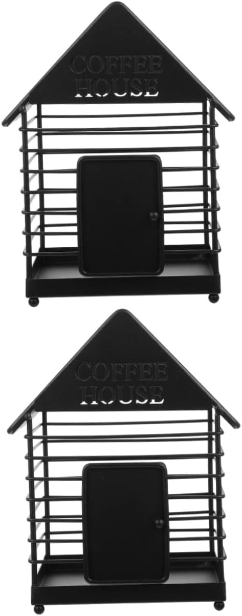 Home Essentials Holder Syrup Coffee Egg Storage Stand Coffee Storage Stand Tea Storage Organizer Iron Basket Office Desktop Black Tea Accessories Espresso Cups (Blackx2pcs 23X14.6 (Blackx2pcs