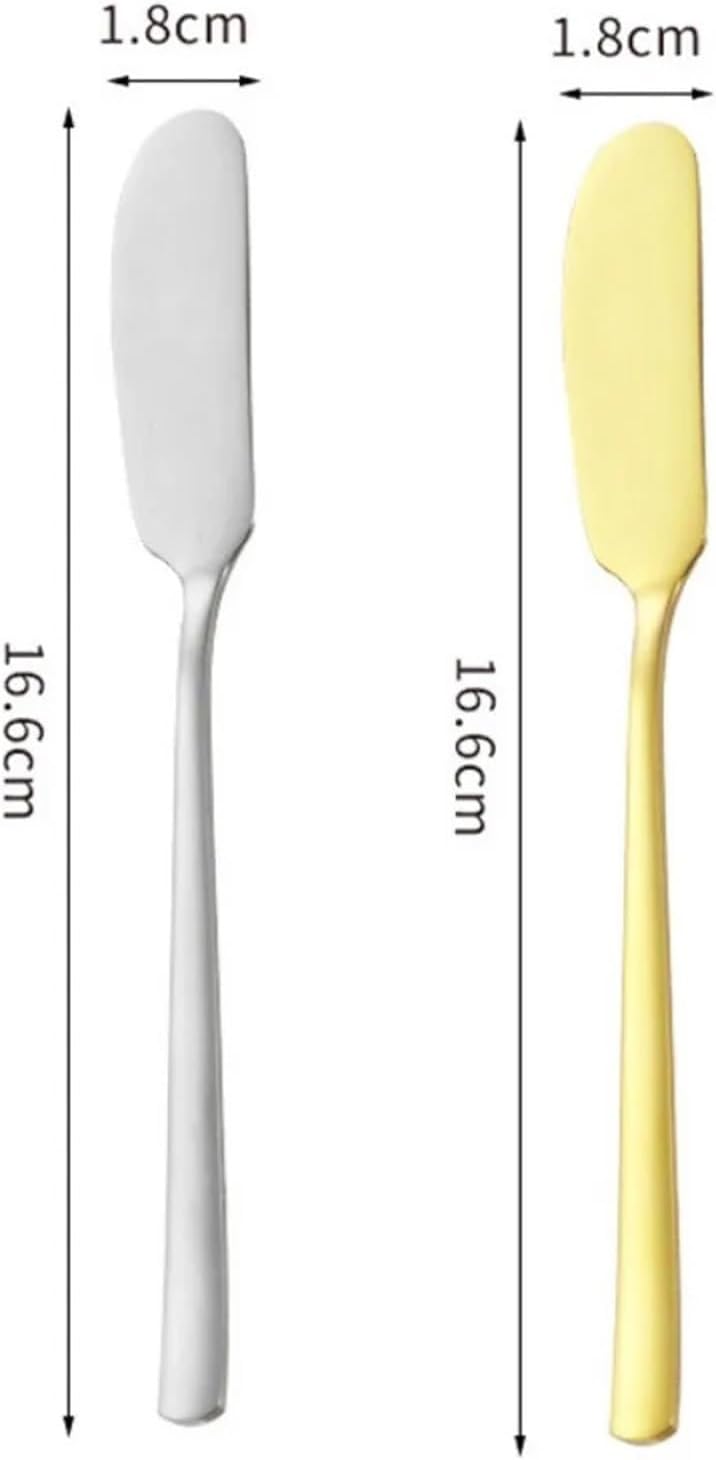 Butter Knives 24PCS Long Handle Knife Stainless Steel Jam Spatula Cream Piping Multipurpose Tableware(Gold)