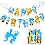 TaoBary Felt Cartoon Story Birthday Banner for Kids Reusable 3D Pre Strung Hanging Bunting Garland Decoration Cartoon Sign for Boys Girls Toddler Baby Shower Decor Photo Prop Party Supplies