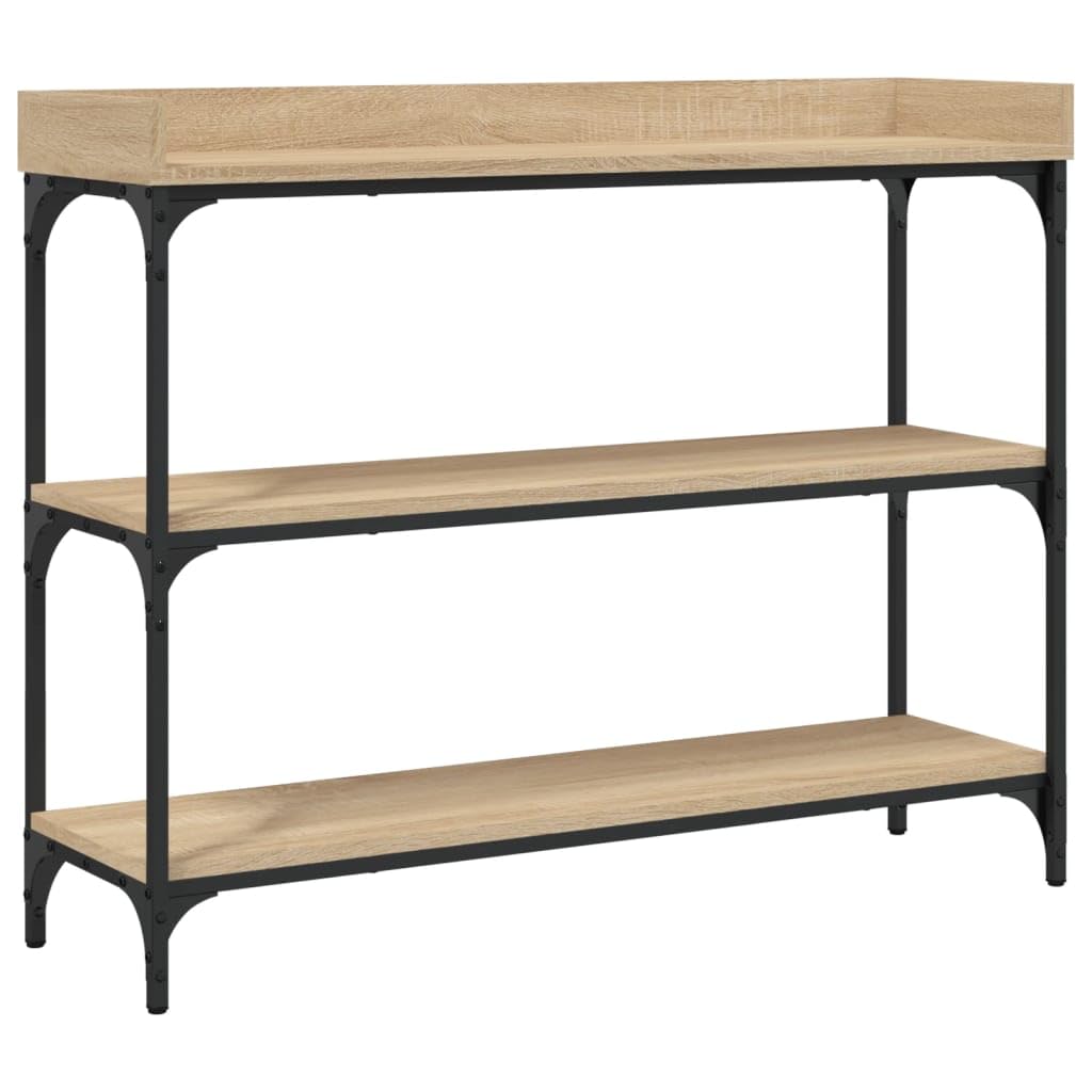 vidaXL Table Console avec étagères chêne Sonoma 100x30x80 cm