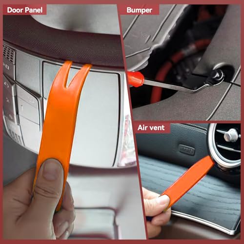 Image of 1430Pcs Car Interior & Exterior Retainer Clips - 47 Sizes Assorted Colorful Push Pins & Metal Screws. 3-Tier Box Auto Fastener Kit with Orange Pry Tools for Bumper Door (1430Pcs)