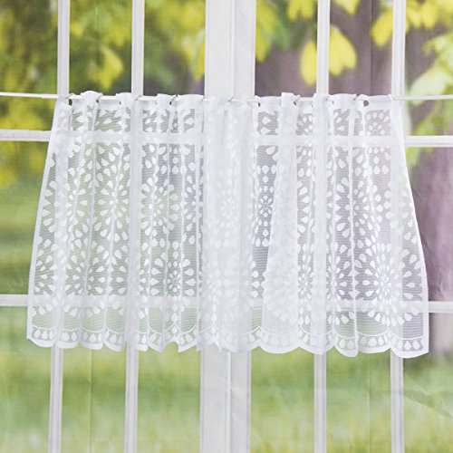 Elbersdrucke Circolo 00 198411 Bistro Curtain White Transparent 45 x 160 cm Panel Curtain Short Curtain for Kitchen Window Privacy Screen Privacy Screen 198411 - Image 2