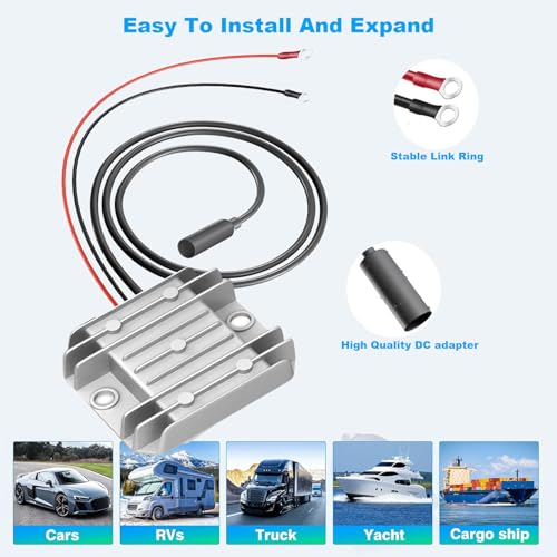 Starlink Mini 12V Adapter, DC 12V/24V Power Cord Converter with Starlink Mini Power Supply Cord 9-28V Input 30V 3.5A Output for starlink mini Adapter as Cars, RVs, Boats and Golf Cars3