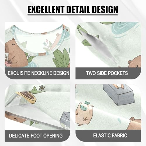 Pajama Short Sets Cute Hamsters Swimming in Ponds Soft Cotton Summer Sleepwear 2 Piece PJS Size 5-14T3