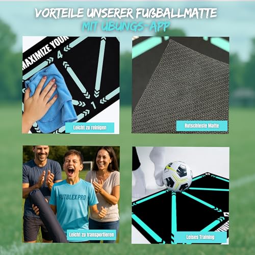 Alfombra Entrenamiento Futbol – Incluye App de Entrenamiento con Videos Interactivos y Rutinas Progresivas + Medias Antideslizantes, Bolsa de Transporte y Caja Premium para Regalo. - imagen 10