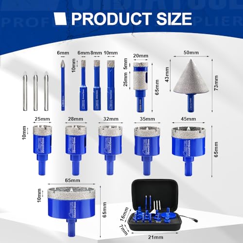 Kit de brocas diamantadas para azulejos 16 piezas miniatura 2