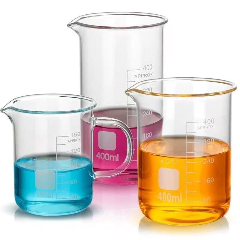 Szklana miarka cylindryczna, Lab Beaker G3.3 Borosilicate Glass Graduated Low Form 10-5000ml Heavy Wall(600ML)