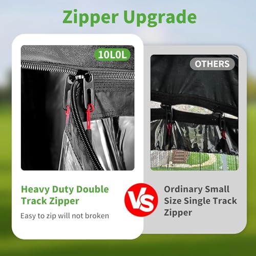 10L0L Deluxe Golf Cart Driving Enclosure 2 Seater for Yamaha G14 G16 G22 G29 Drive2 with Security Side Mirror Openings, 4-Sided HD PVC Windows Waterproof Golf Buggy Cover with Roll-up Windshield - Image 2