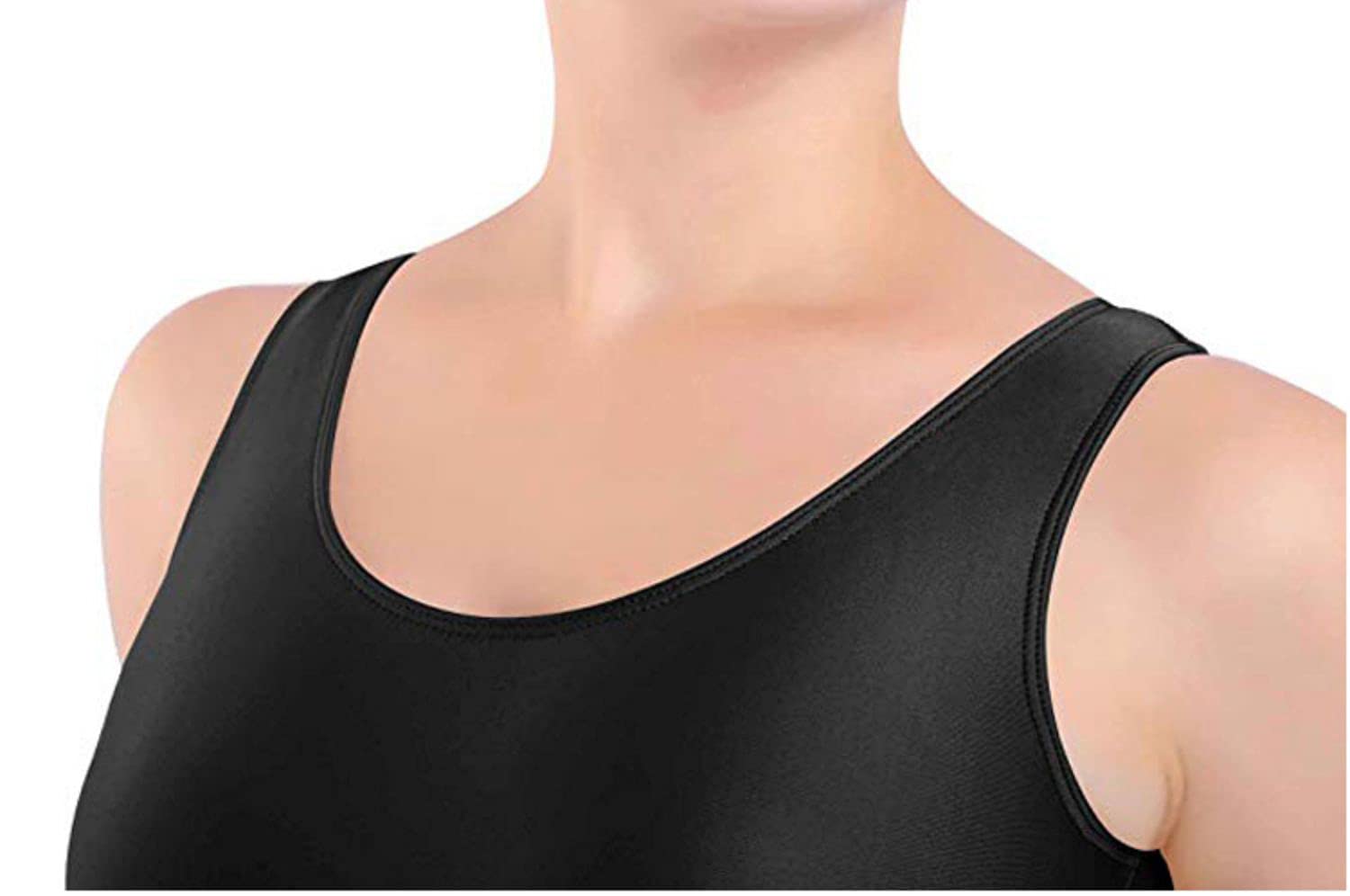 Carnavalife Bodysuit body Maillot de Danza Ballet Gimnasia sin Mangas con Correa Ancha, Leotardo Clásico Mujer de Cuello Redondo
